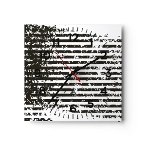 Reloj de pared - Reloj de vidrio - Ritmo y ruido - 30x30 cm