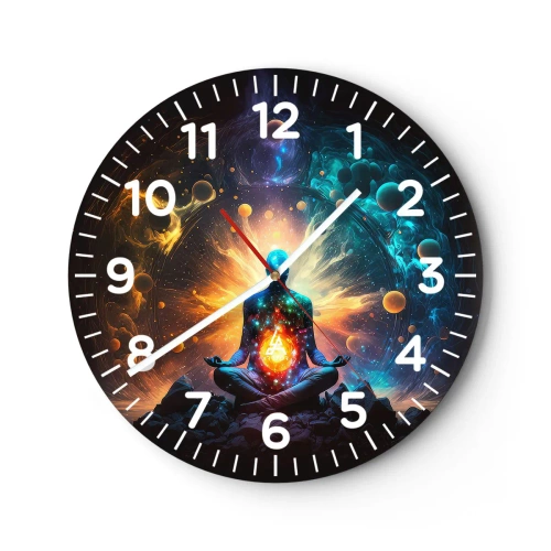 Reloj de pared - Reloj de vidrio - Tranquilidad cósmica - 30x30 cm