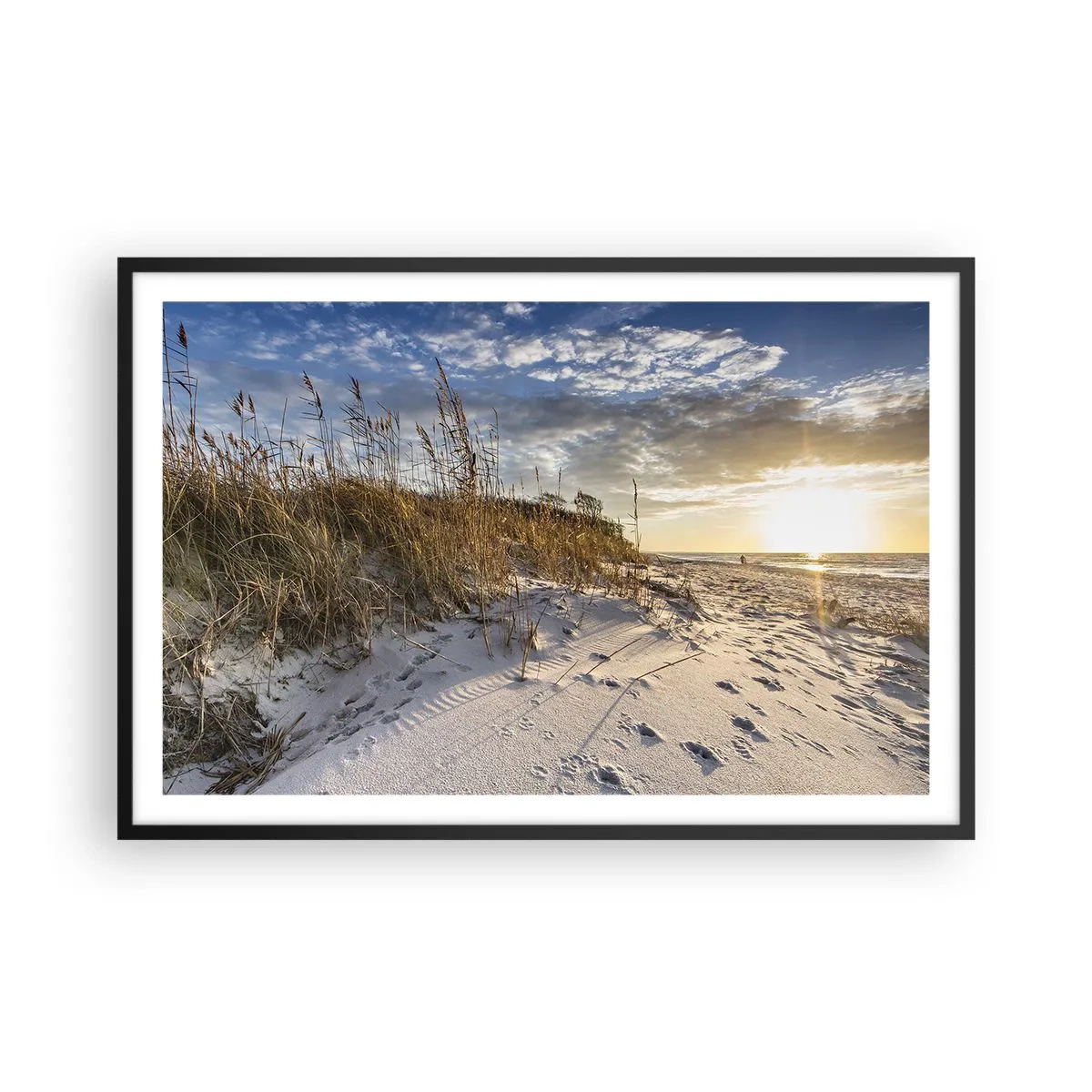 Póster en marco negro - Invitación a un paseo - 91x61 cm