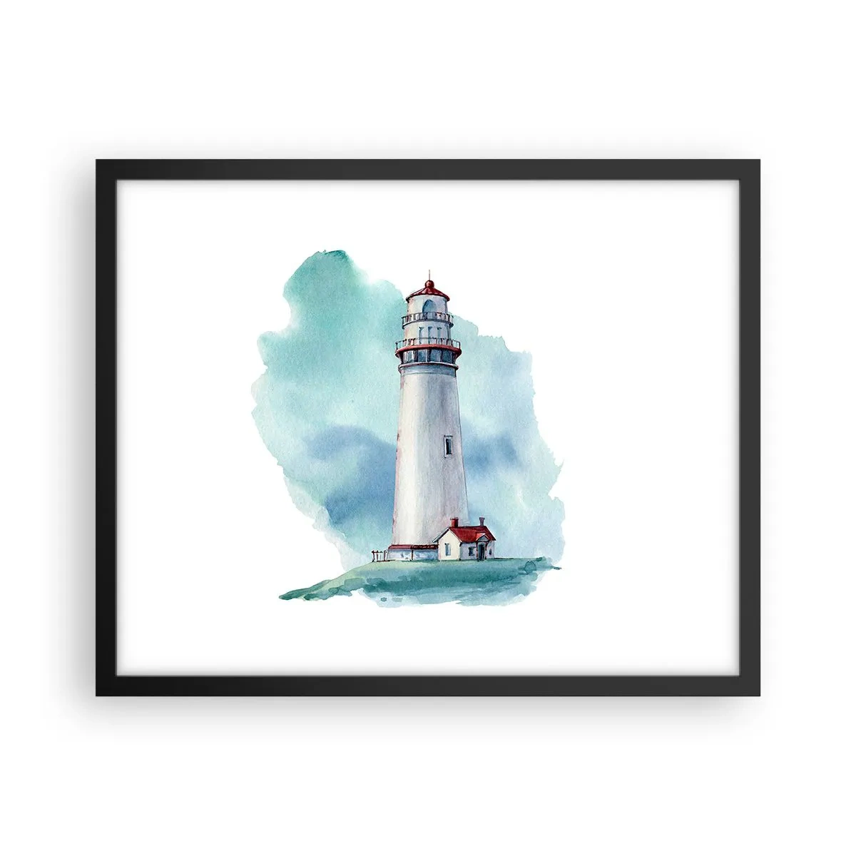 Póster en marco negro - Gentil hermana del azul - 50x40 cm