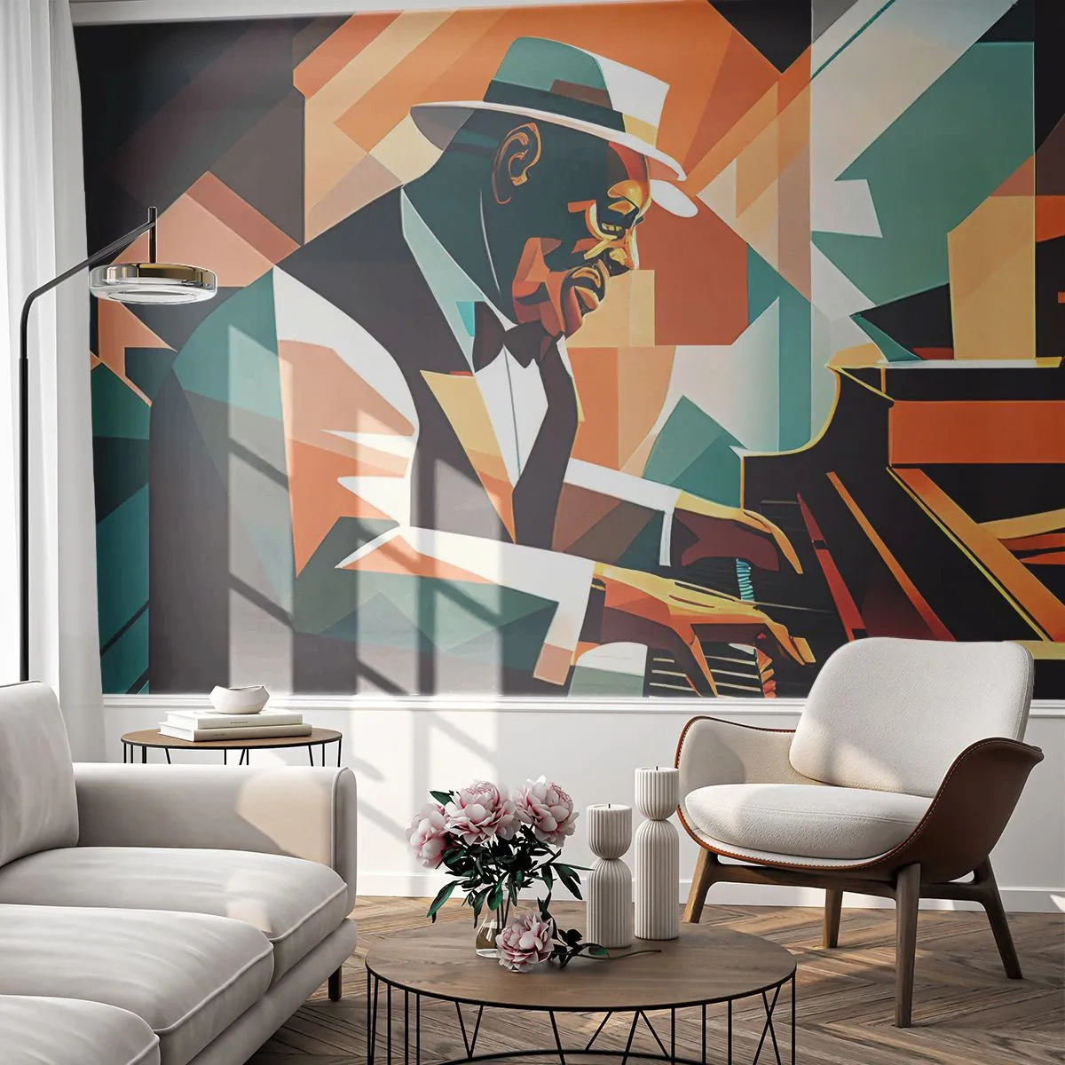 Fotomural Premium Canvas - Todo ese jazz que llevas dentro - Piano, Piano, Cubismo - 250x175 cm