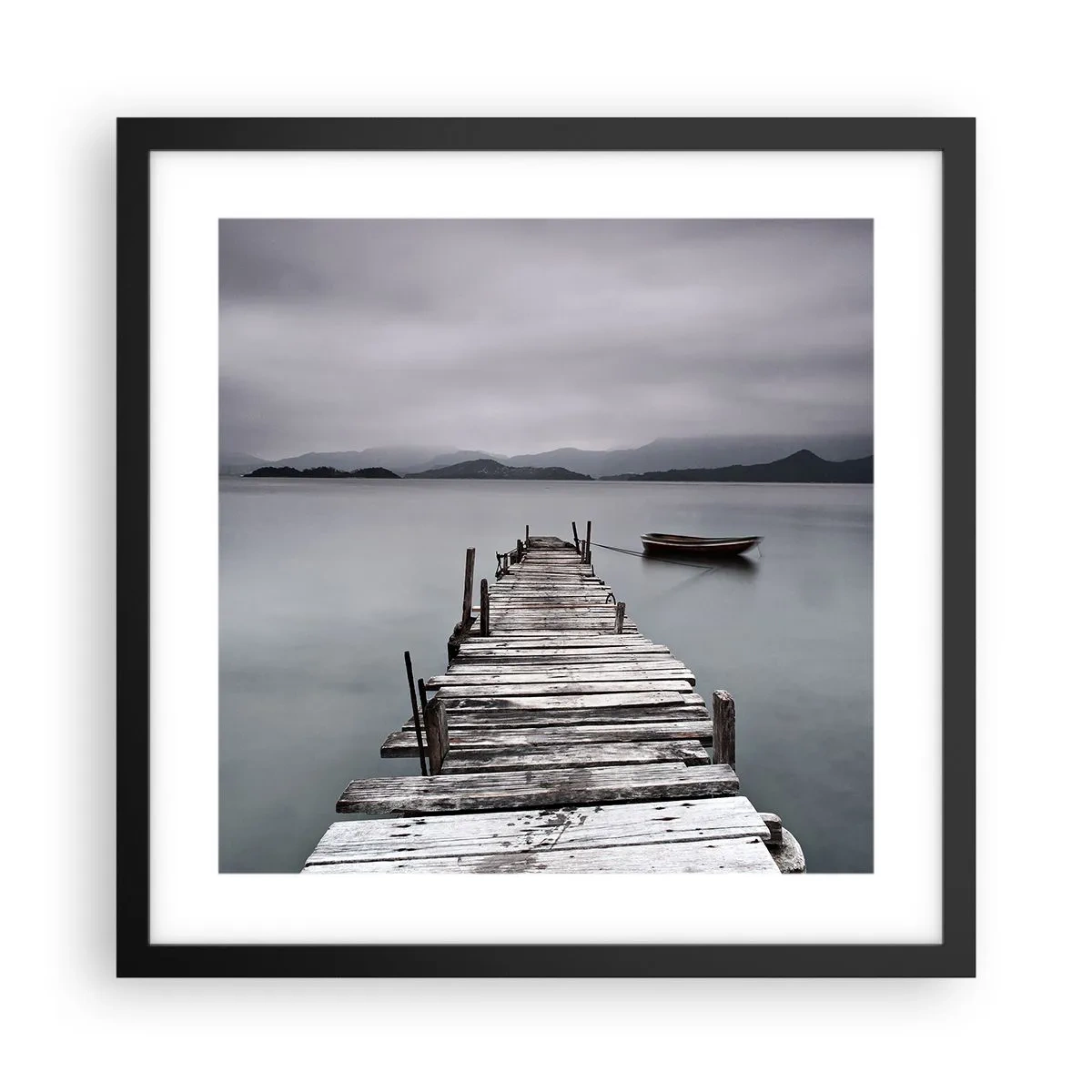 Póster en marco negro - Mañana partimos - 40x40 cm