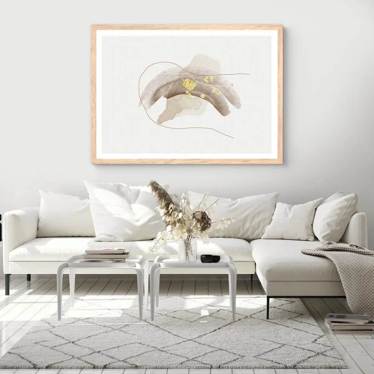 Póster en marco roble claro - Encontrado en el espacio - 50x40 cm