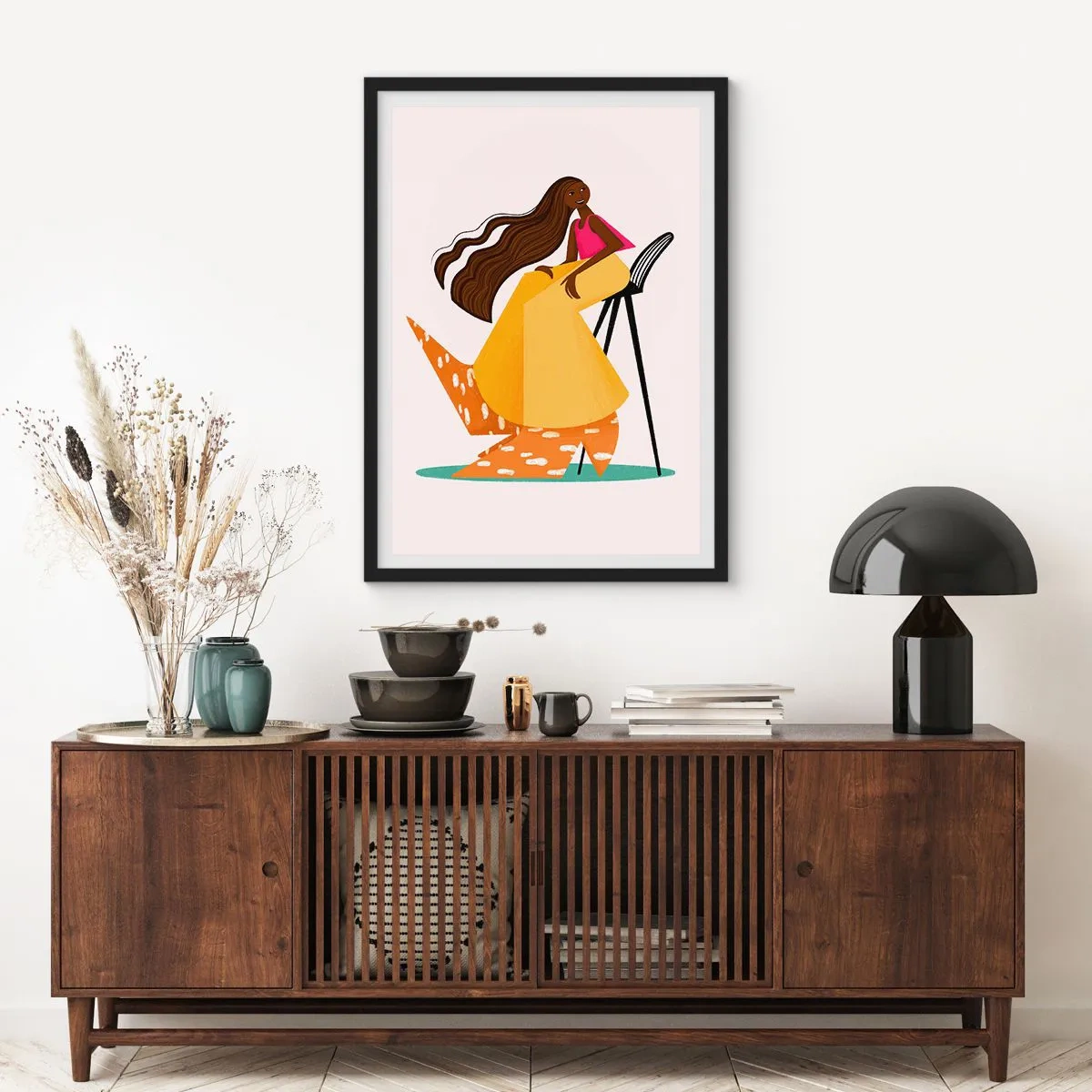 Póster en marco negro - La moda también es divertida - 50x70 cm
