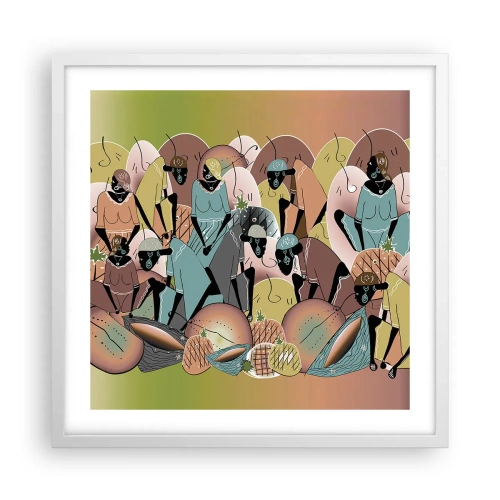 Póster en marco blanco - Se avecina una gran celebración - 50x50 cm