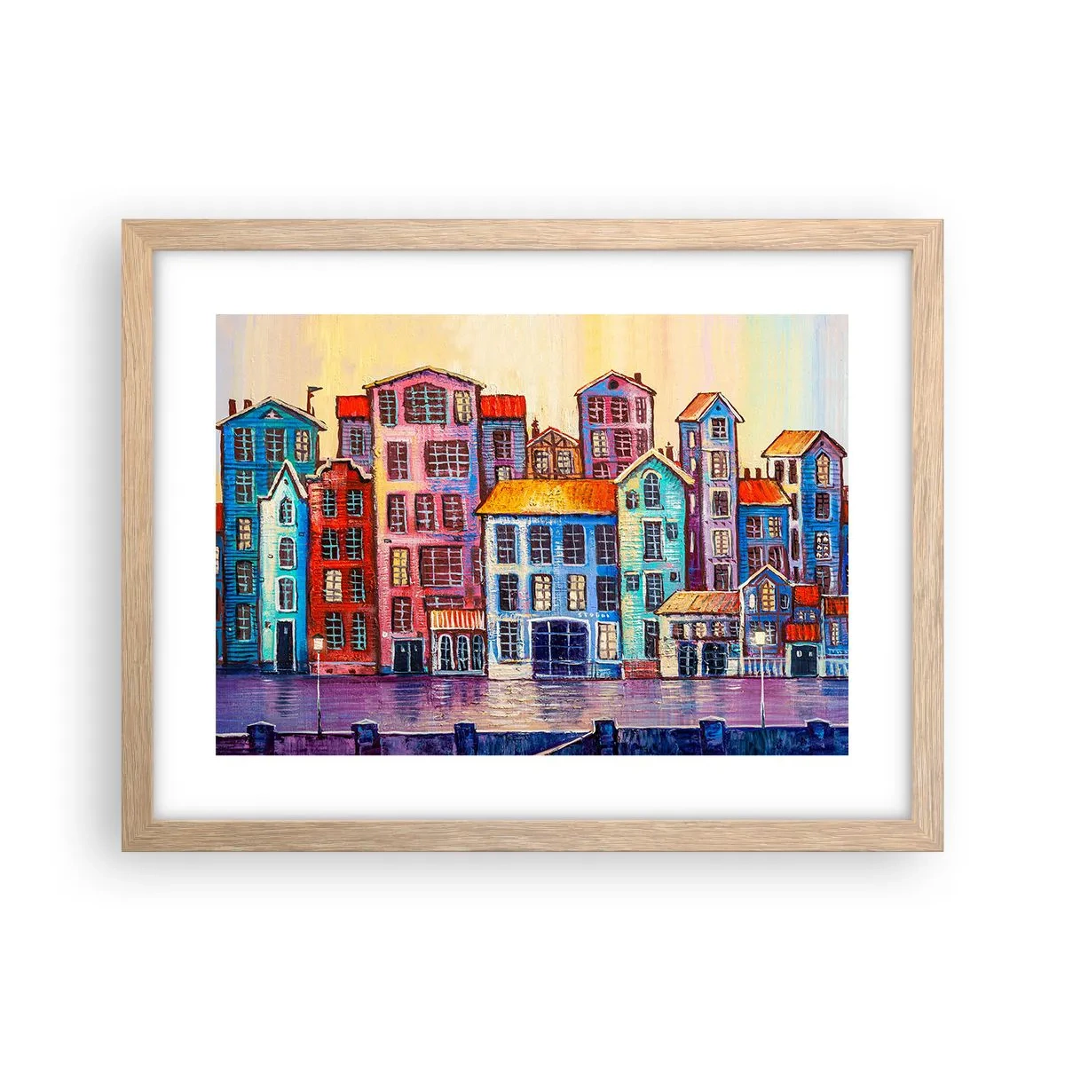 Póster en marco roble claro - Una ciudad como un cuento de hadas - 40x30 cm