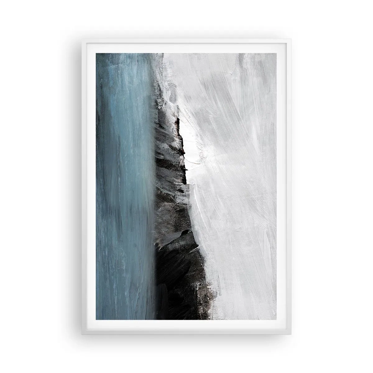 Póster en marco blanco - Agua - tierra: un choque de elementos - 70x100 cm