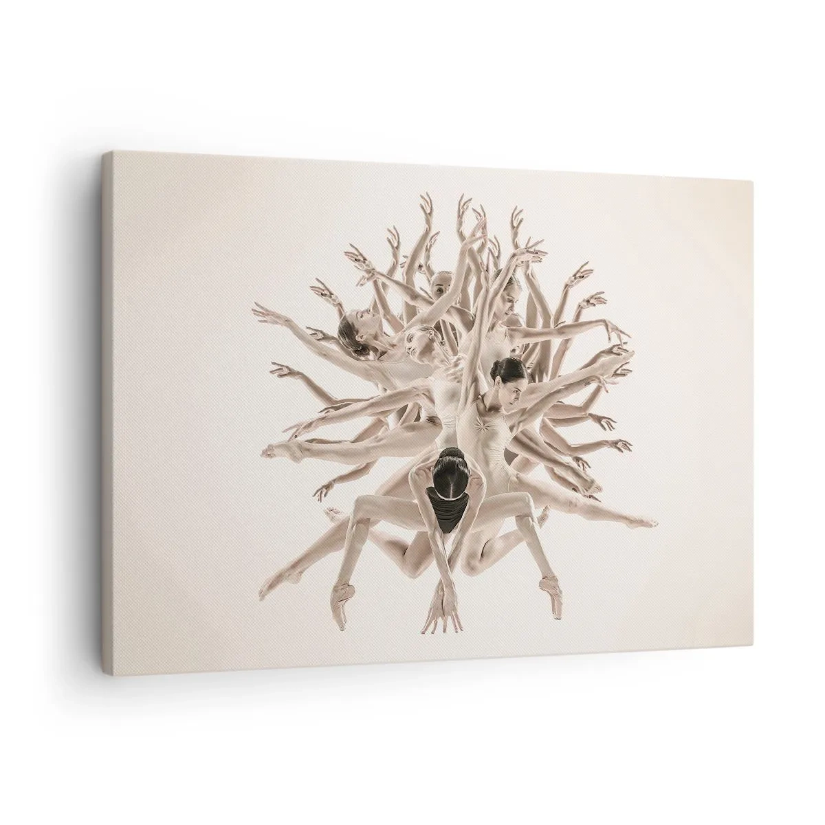 Cuadro sobre lienzo - Impresión de Imagen - Composición abstracta de bailarines en movimiento. - 70x50cm - Floreciendo en la danza - Decoración de pared moderna para salón y dormitorio ARTTOR
