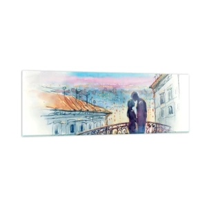 Cuadro sobre vidrio - Impresiones sobre Vidrio - Los amantes de París - 90x30 cm
