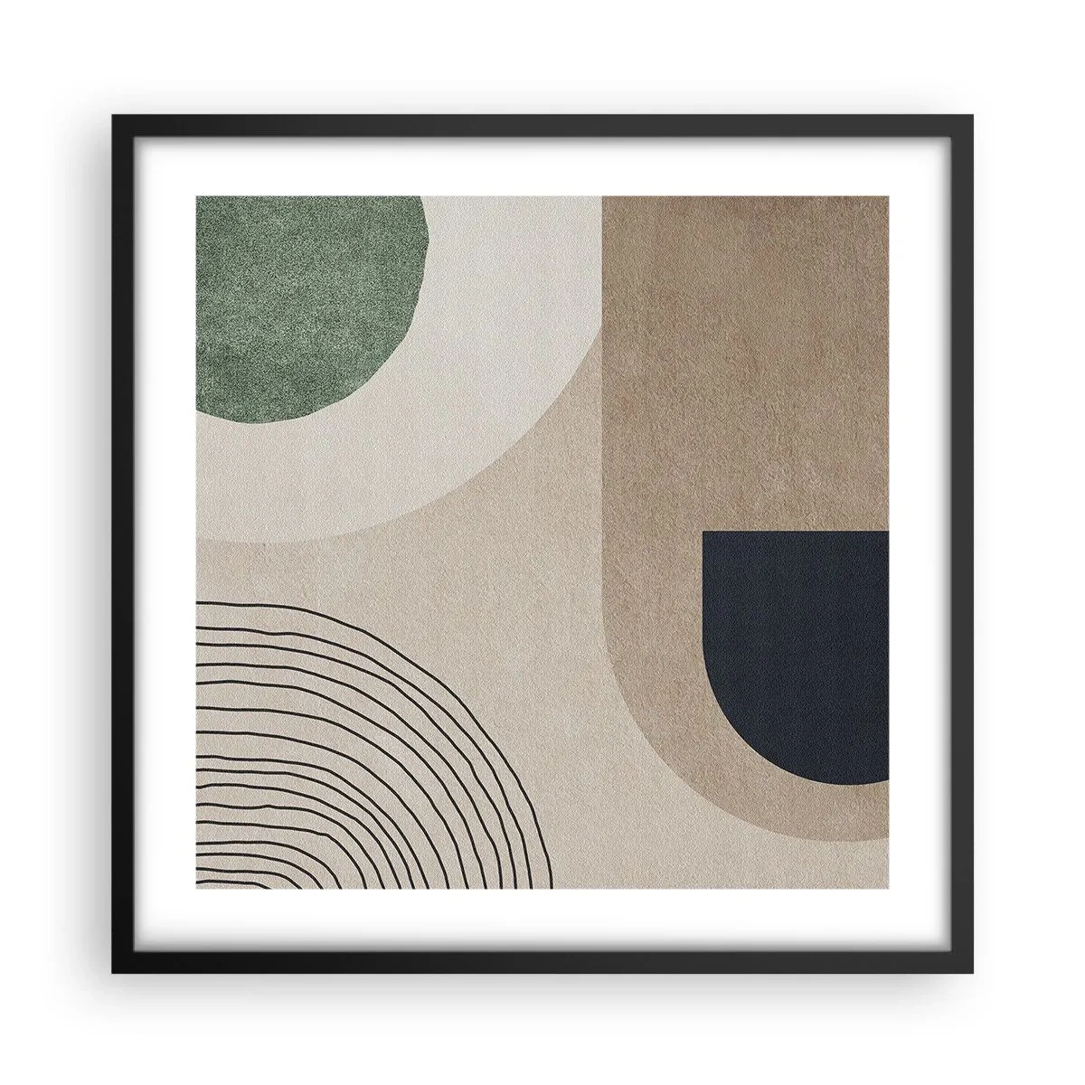 Póster en marco negro - La delicadeza de un óvalo - 50x50 cm