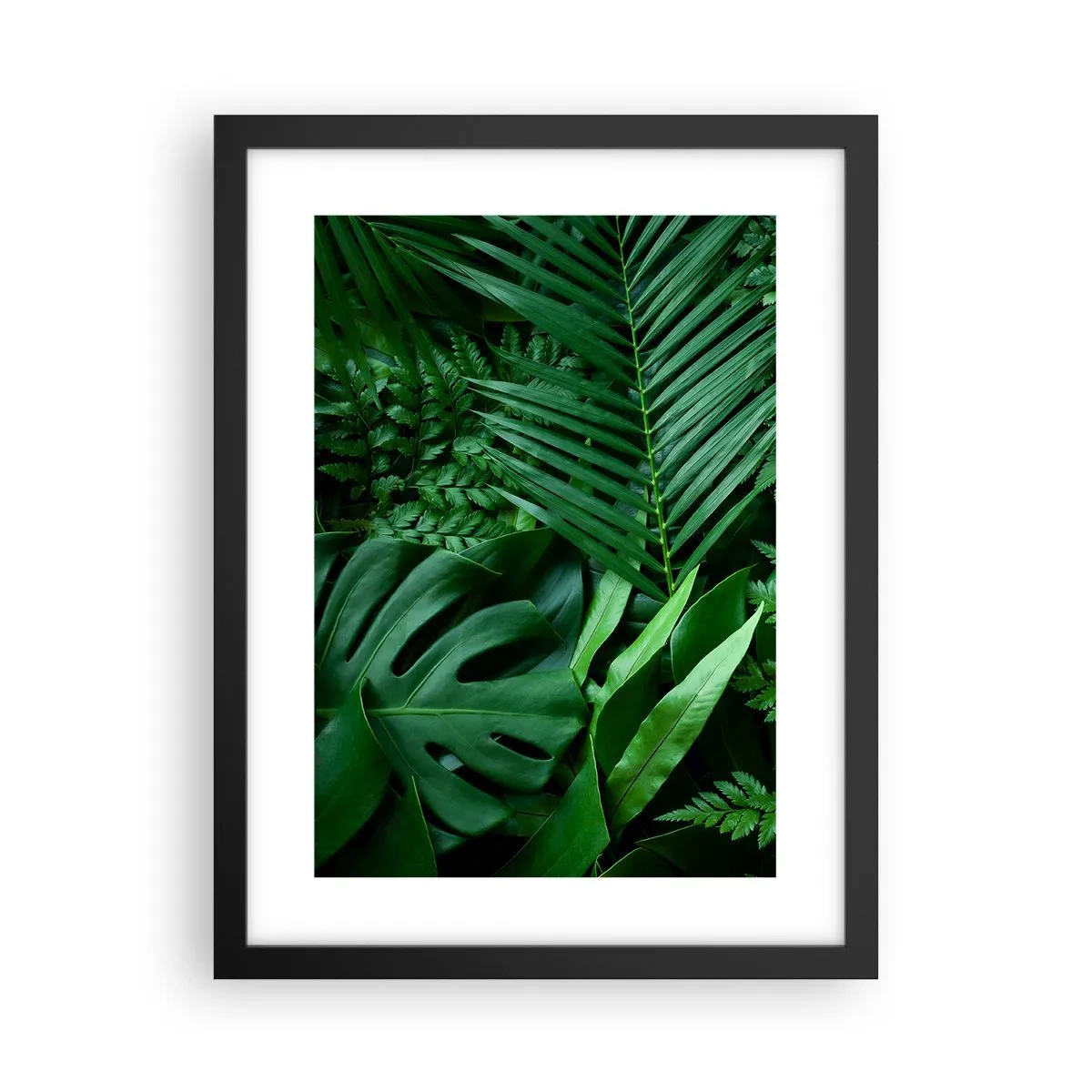 Póster en marco negro - Abrazo verde - 30x40 cm