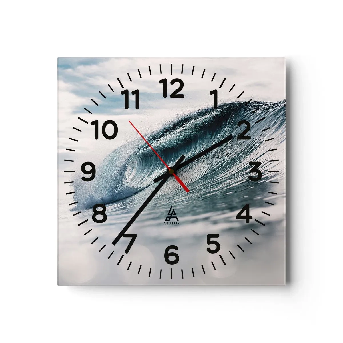 Reloj de pared - Reloj de vidrio - La cima del océano - 30x30 cm