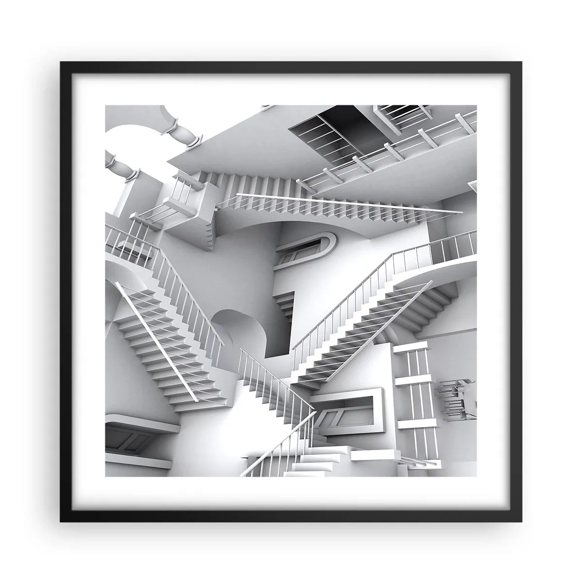 Póster en marco negro - Paradojas del espacio - 50x50 cm