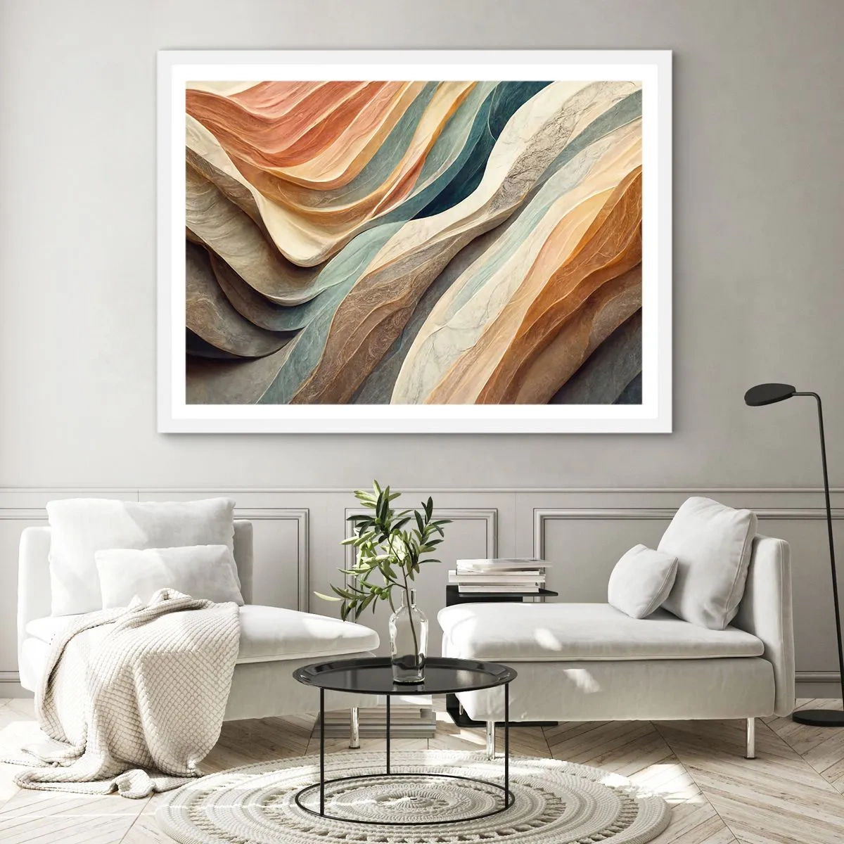 Póster en marco blanco - Momentos previos al cambio - 100x70 cm