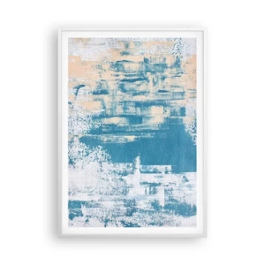Póster en marco blanco - A través de un carámbano - 70x100 cm