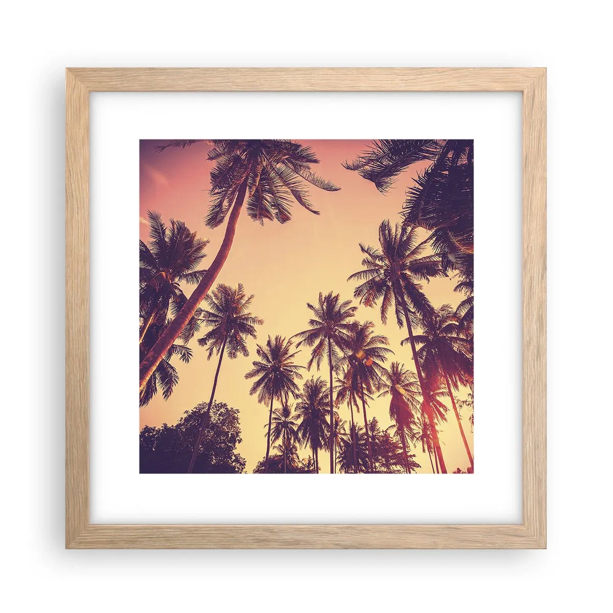 Póster en marco roble claro - Variante tropical - 30x30 cm