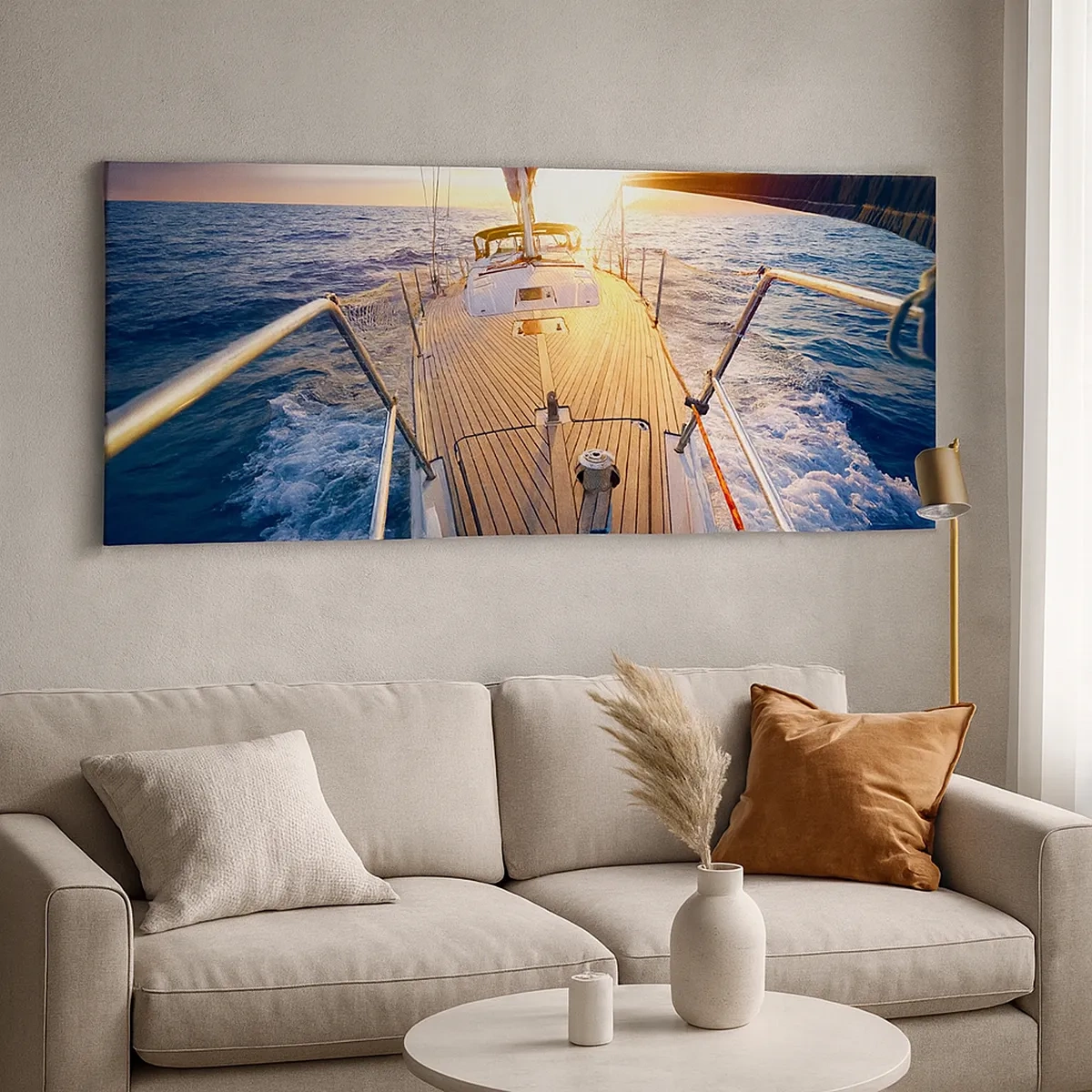 Cuadro sobre lienzo - Impresión de Imagen - Corriendo sobre las olas - 30x30 cm