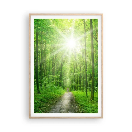 Póster en marco roble claro - Catedral verde - 70x100 cm