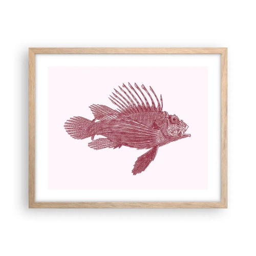 Póster en marco roble claro - Un habitante de aguas exóticas - 50x40 cm