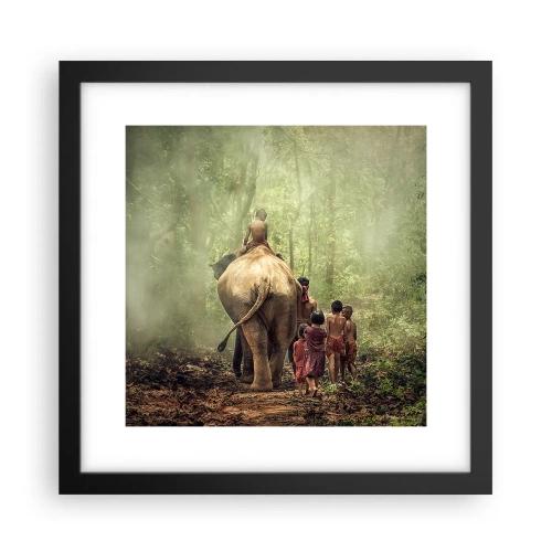 Póster en marco negro - El nuevo libro de la selva - 30x30 cm