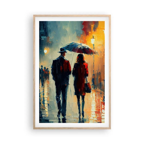 Póster en marco roble claro - Historia de amor urbana - 61x91 cm