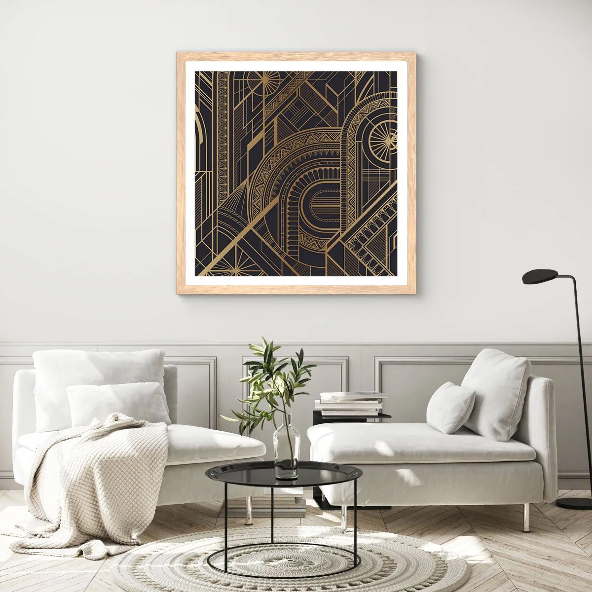 Póster en marco roble claro - Conceptos, ideas, planes - 40x40 cm