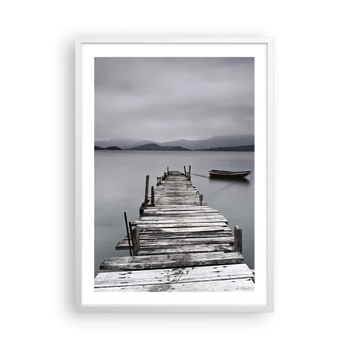 Póster en marco blanco - Mañana partimos - 50x70 cm