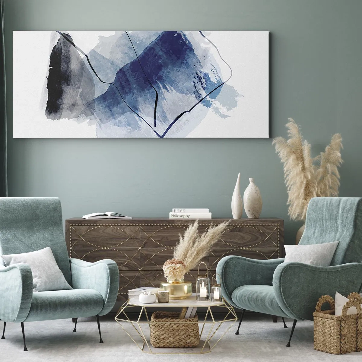 Cuadro sobre lienzo - Impresión de Imagen - Montaña helada - 100x40 cm