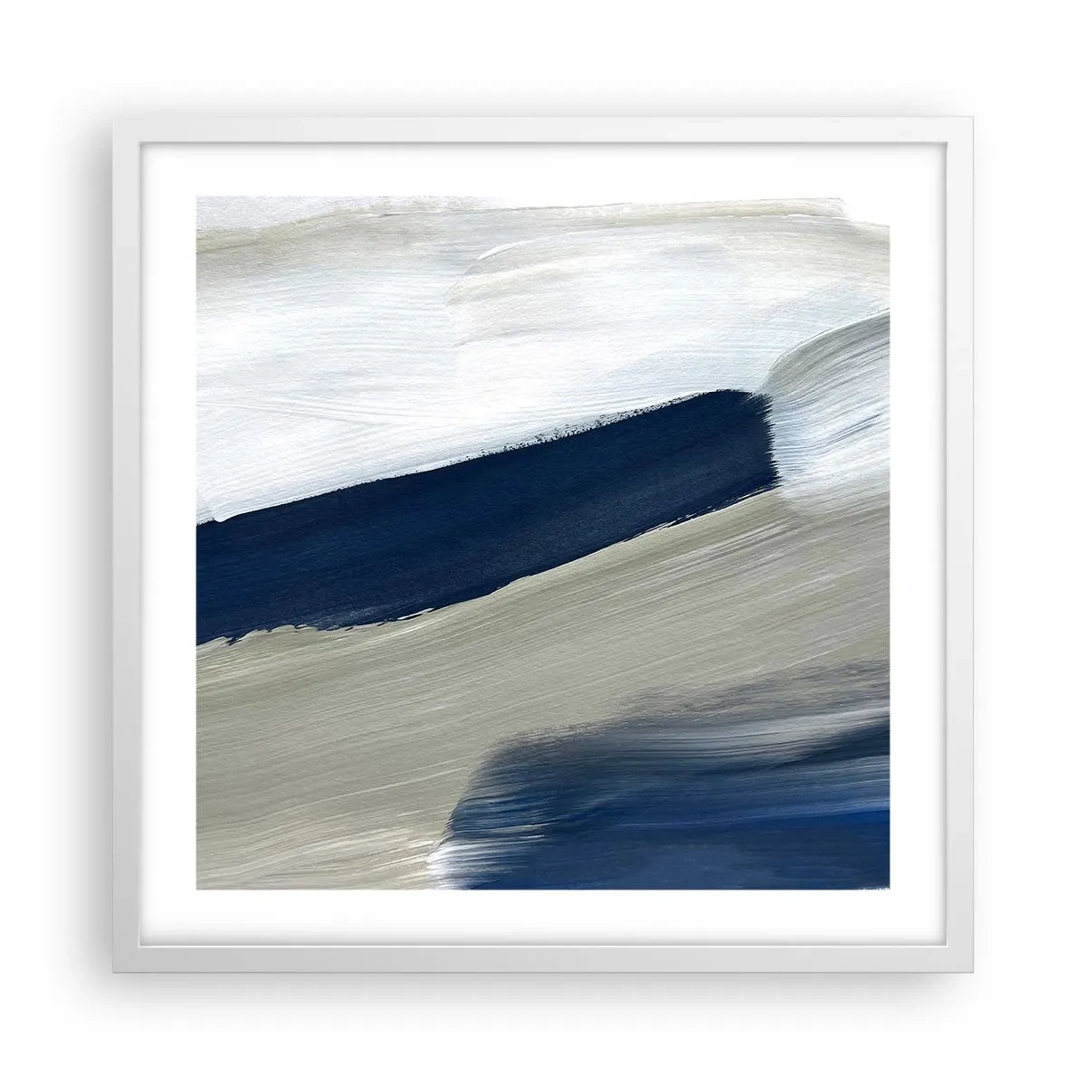 Póster en marco blanco - Encuentro con el blanco - 50x50 cm