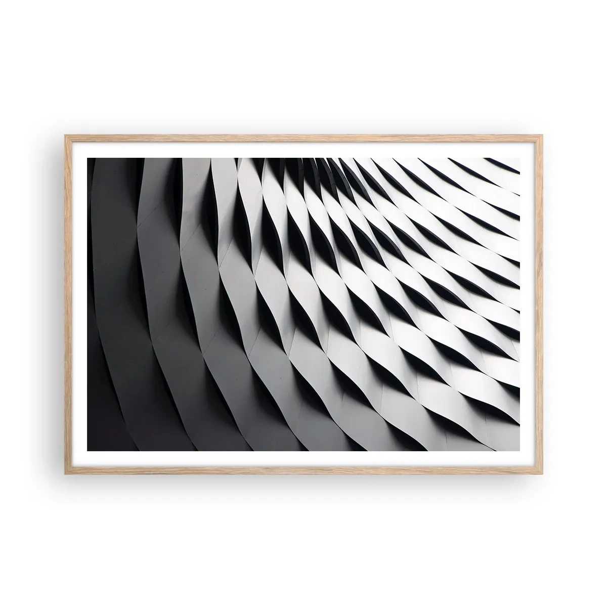 Póster en marco roble claro - En la superficie de las ondas - 100x70 cm