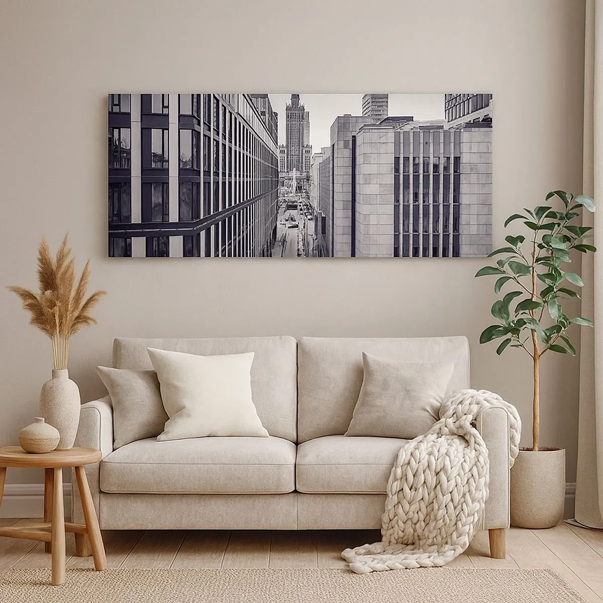 Cuadro sobre lienzo - Impresión de Imagen - Valle de Varsovia - 100x40 cm