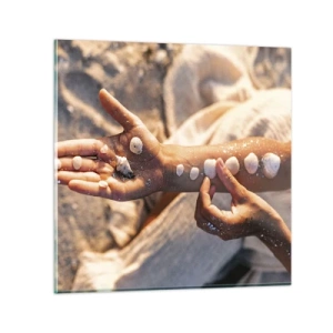 Cuadro sobre vidrio - Impresiones sobre Vidrio - La belleza al alcance de la mano - 30x30 cm