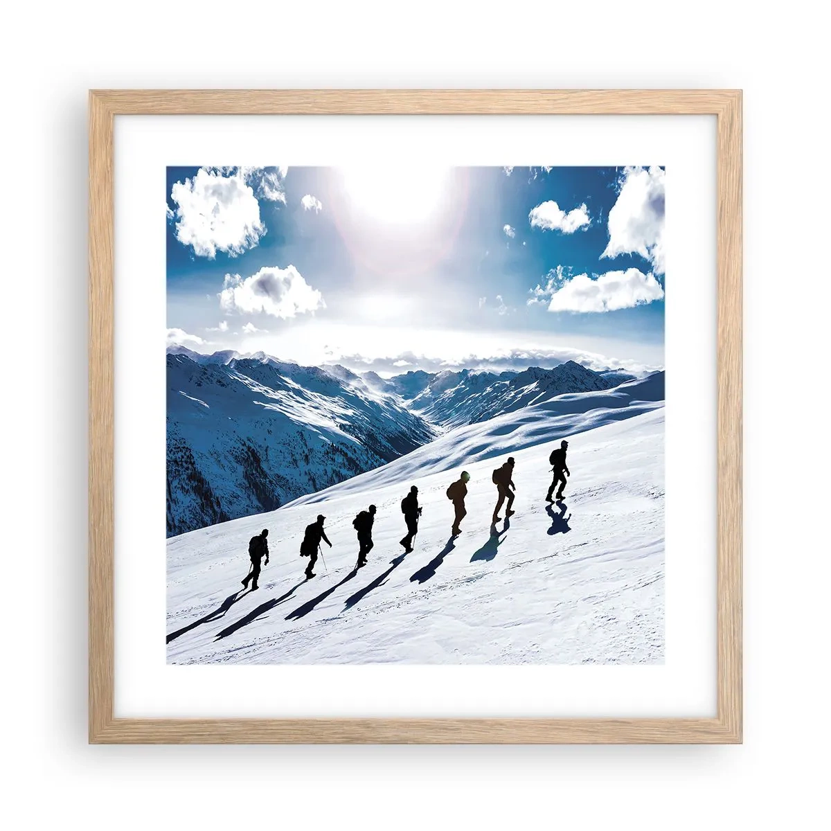 Póster en marco roble claro - Equipo de conquistadores - 40x40 cm