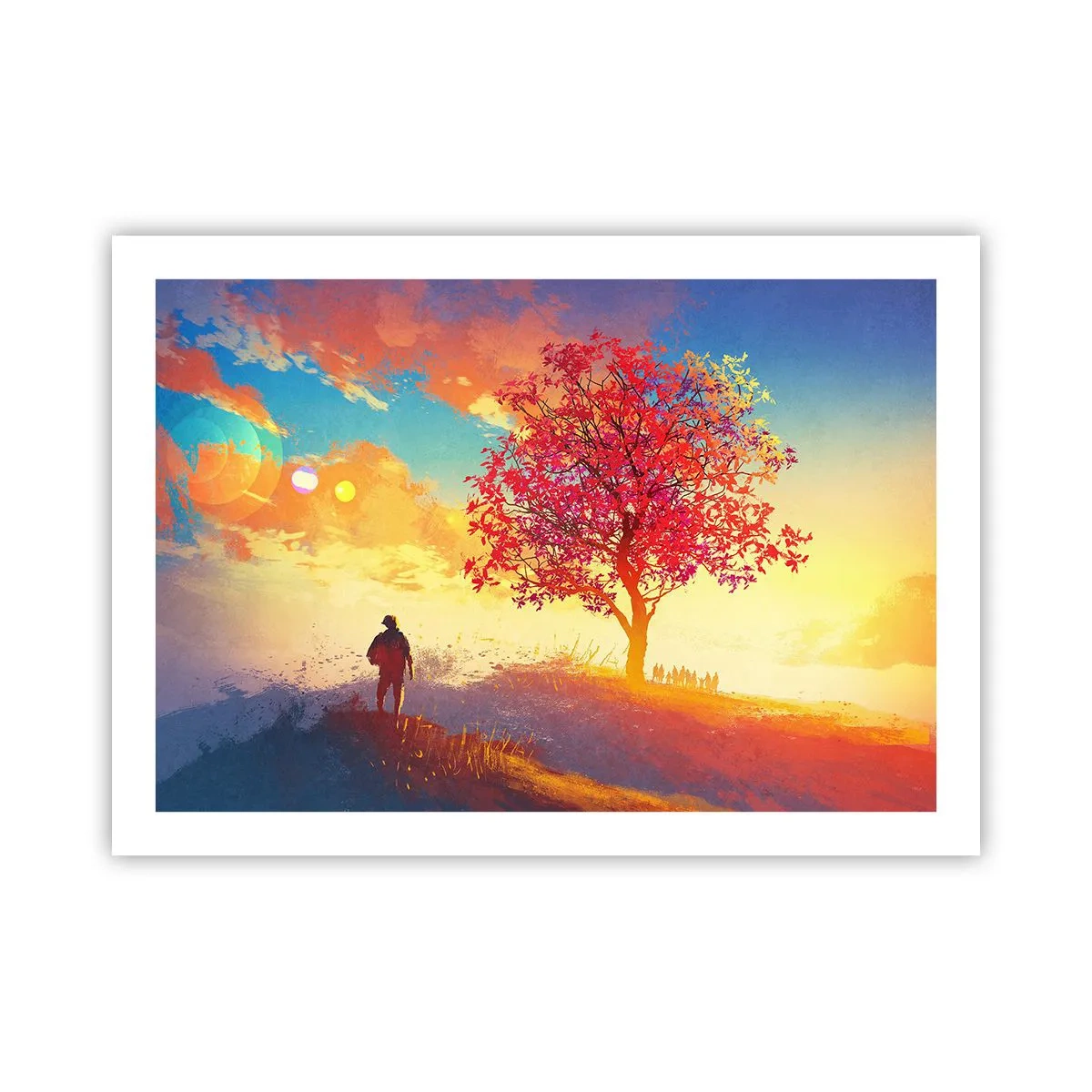Póster - Un peregrino en su destino - 70x50 cm