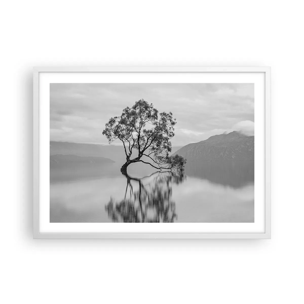 Póster en marco blanco - Existe tal lugar en el mundo - 70x50 cm