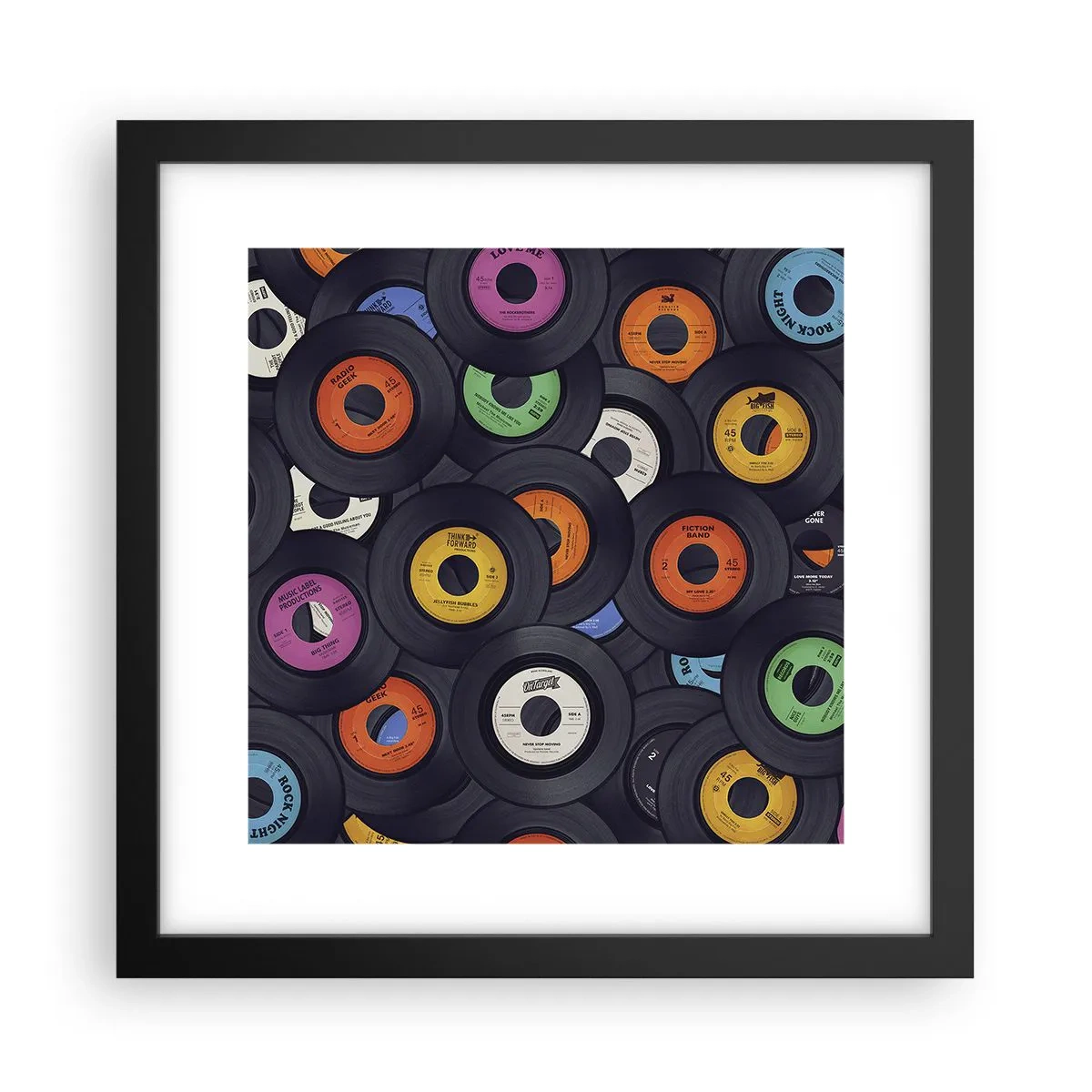 Póster en marco negro - Colores de los clásicos - 30x30 cm