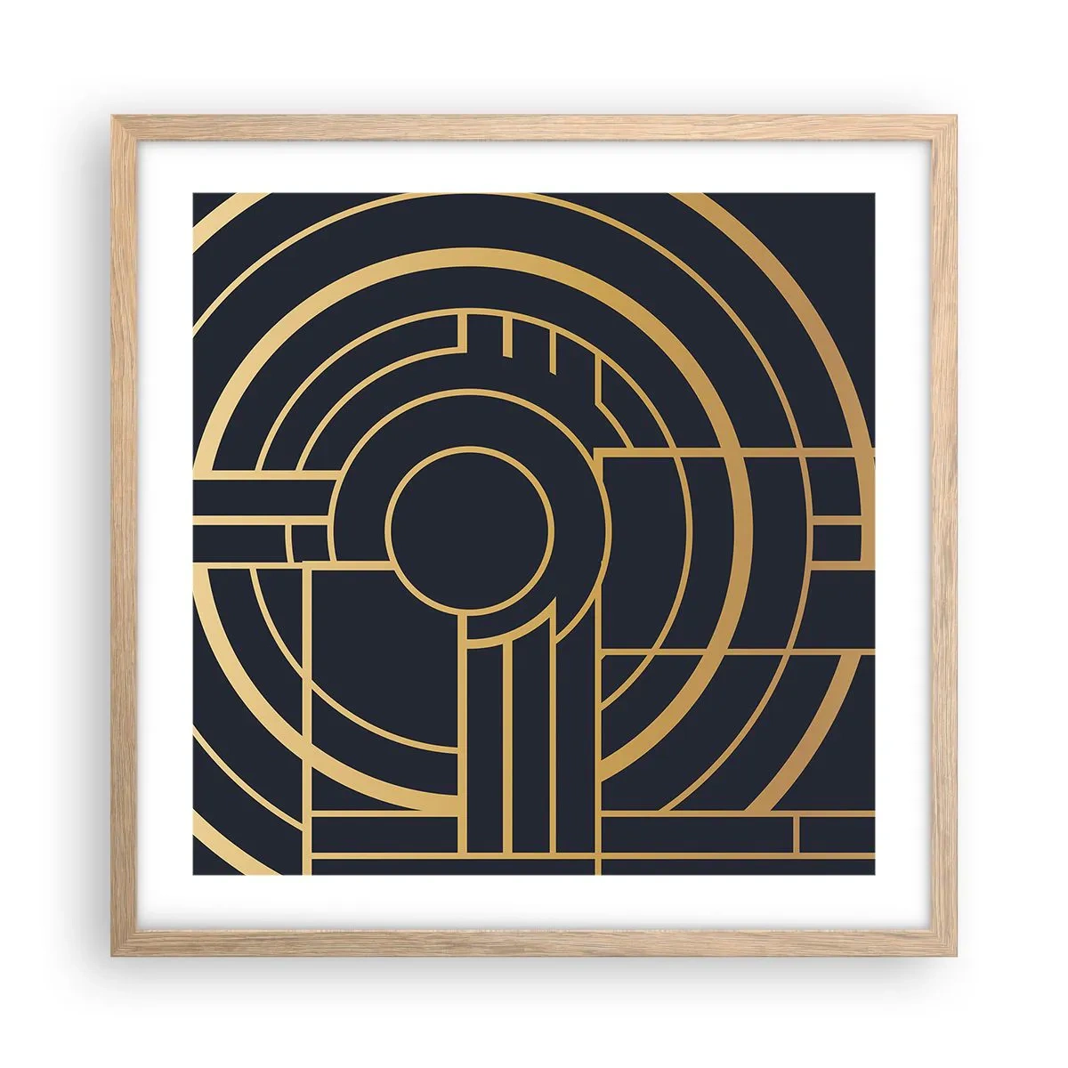 Póster en marco roble claro - Giro de los elementos - 50x50 cm