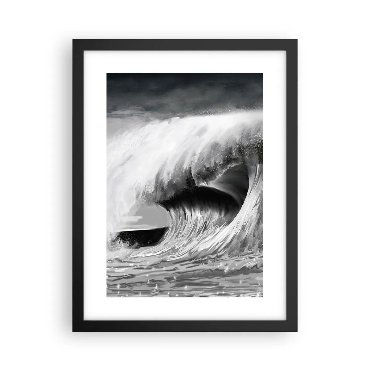 Póster en marco negro - La ira del océano - 30x40 cm