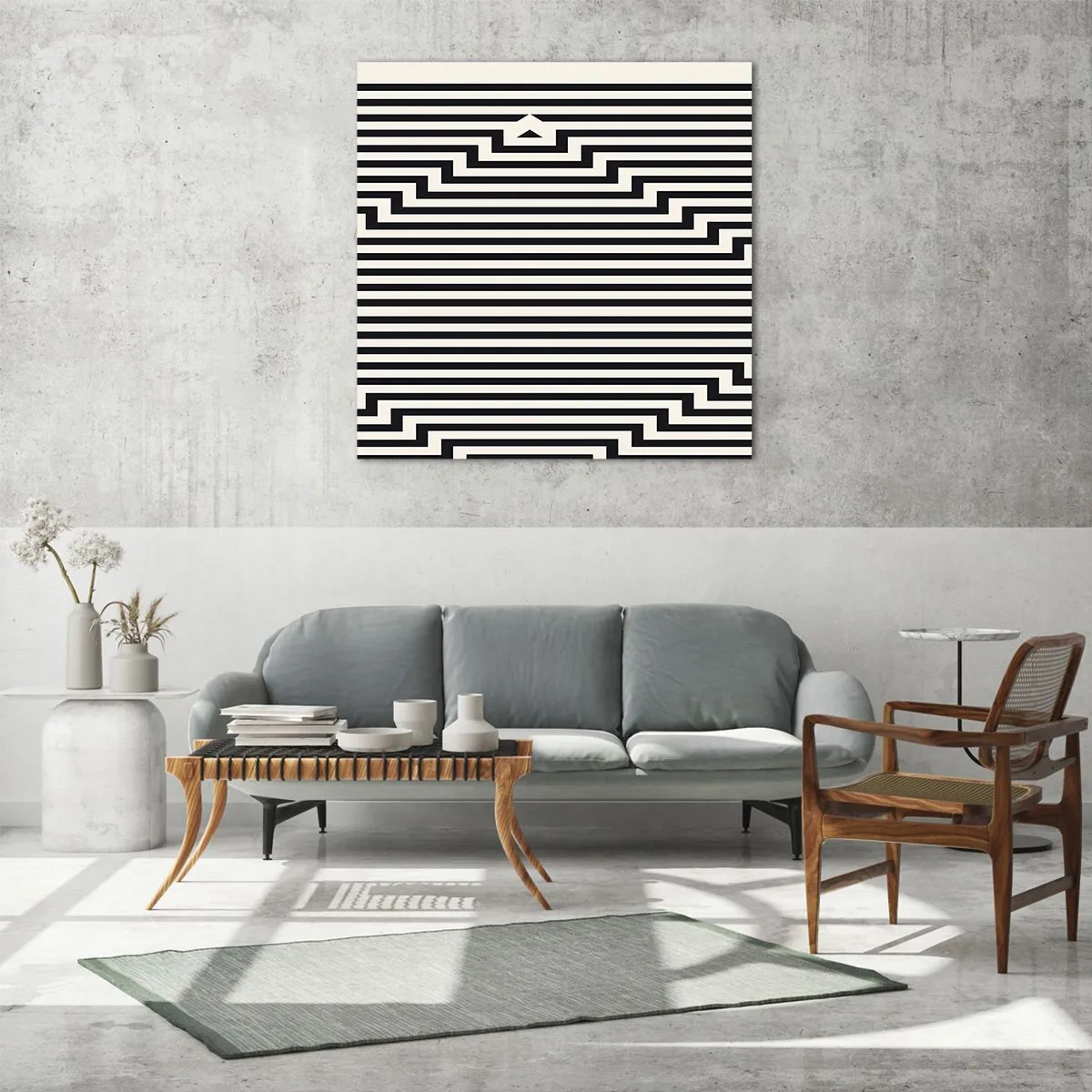 Cuadro sobre vidrio - Impresiones sobre Vidrio - Ilusión geométrica - 60x60 cm