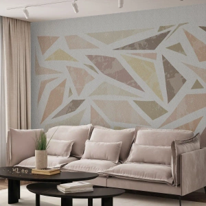 Fotomural Premium Sand - Composición de vidrieras - Minimalismo, Pastel, bohemia - 450x315 cm