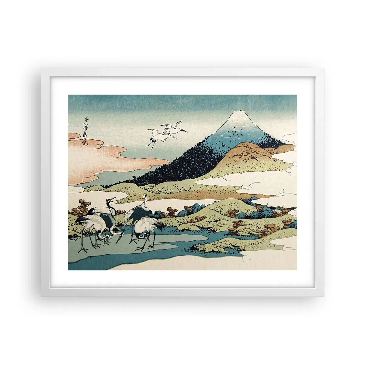 Póster en marco blanco - Alma japonesa - 50x40 cm