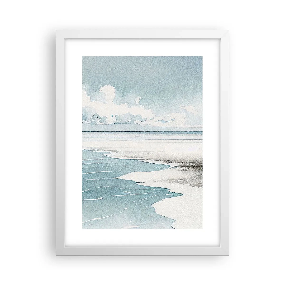 Póster en marco blanco - Suave marea otoñal - 30x40 cm