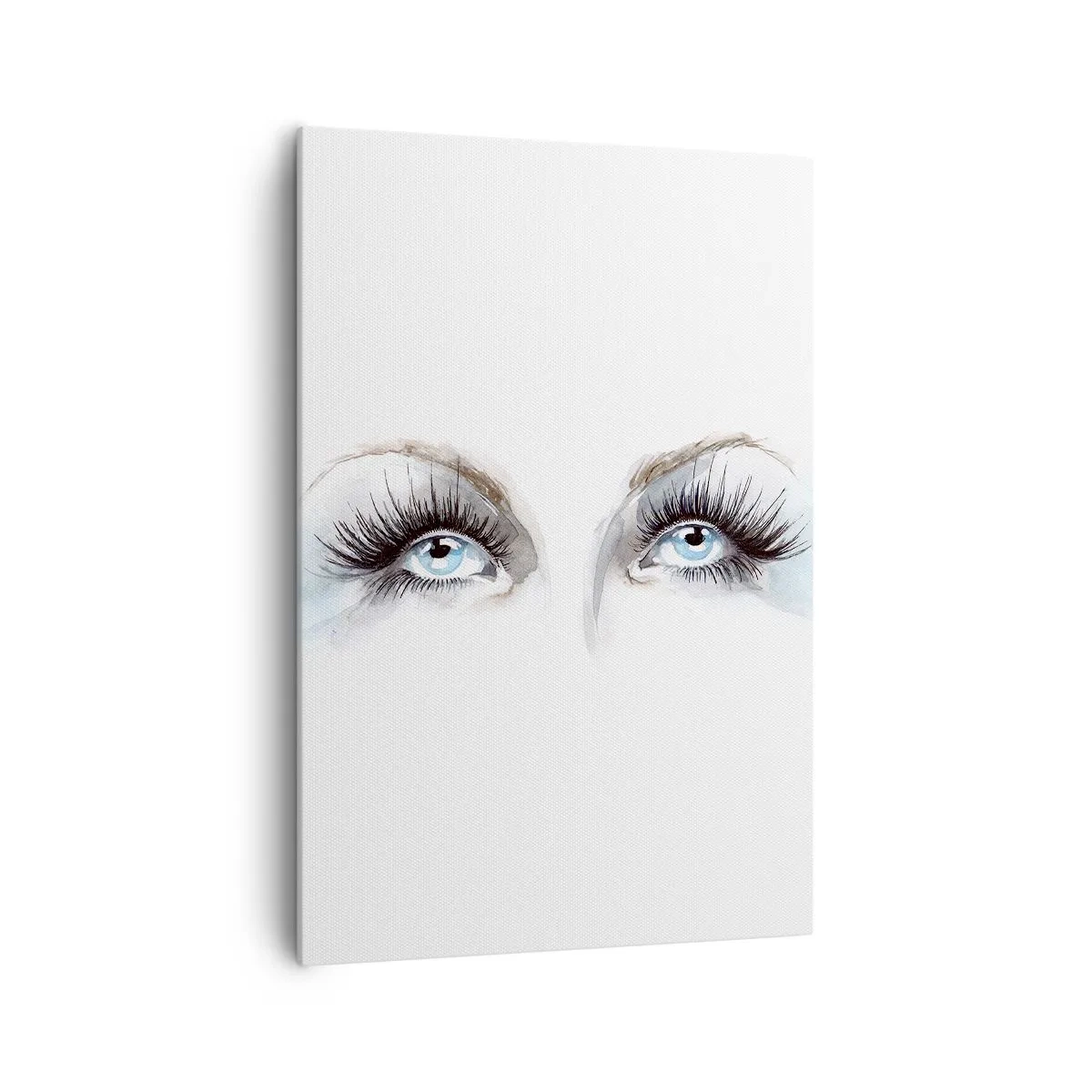 Cuadro sobre lienzo - Impresión de Imagen - Acuarela con ojos azules y acentos delicados. - 70x100cm - ¿Los ojos de un ángel? - Decoración de pared moderna para salón y dormitorio ARTTOR