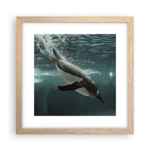 Póster en marco roble claro - Bienvenido a mi mundo - 30x30 cm