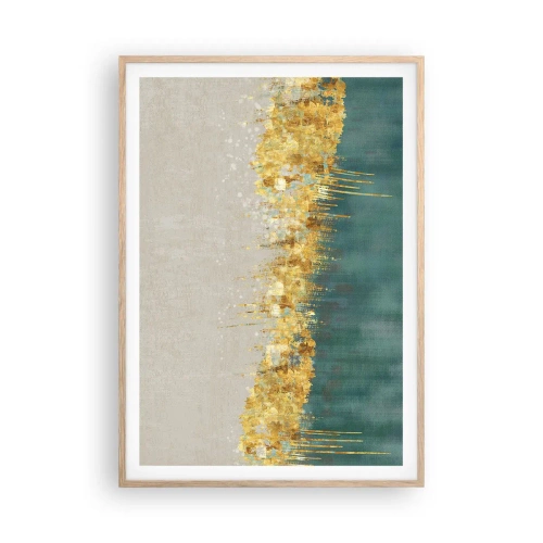 Póster en marco roble claro - La frontera dorada - 70x100 cm