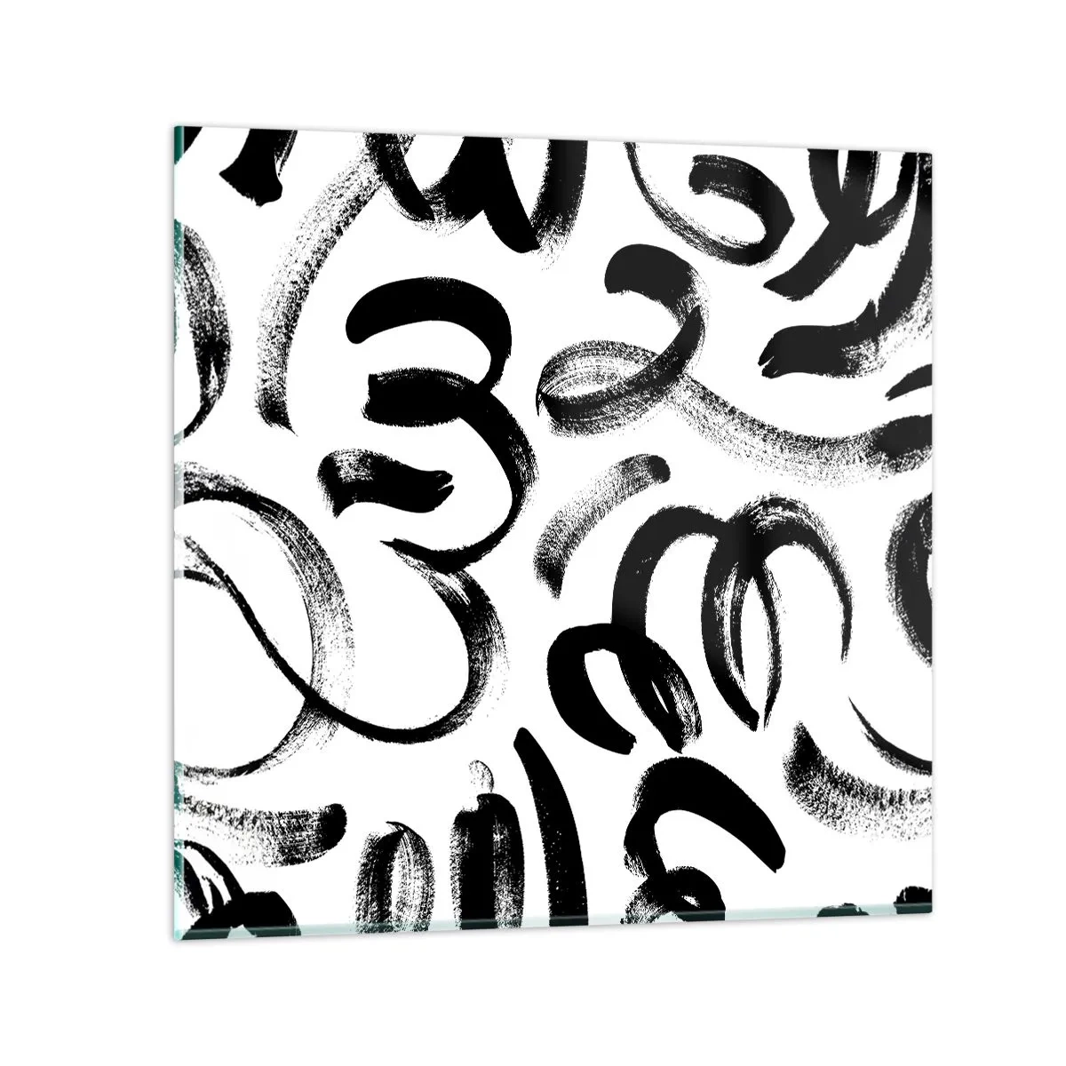Cuadro sobre vidrio - Impresiones sobre Vidrio - Negro sobre blanco - 30x30 cm