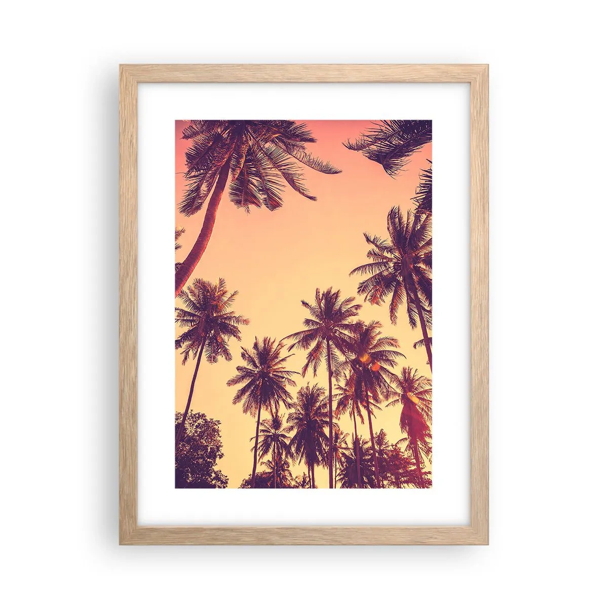 Póster en marco roble claro - Variante tropical - 30x40 cm