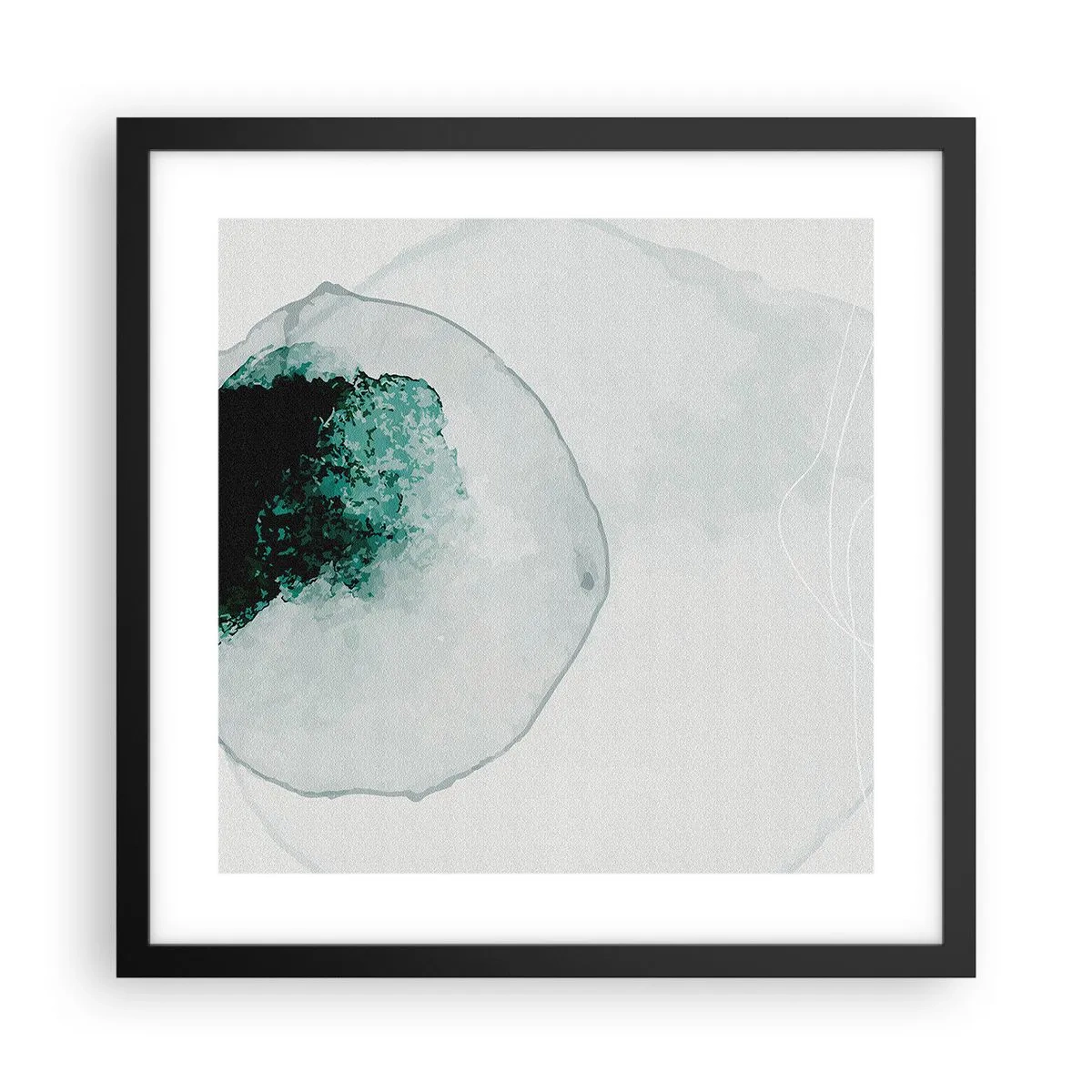 Póster en marco negro - En una gota de agua - 40x40 cm