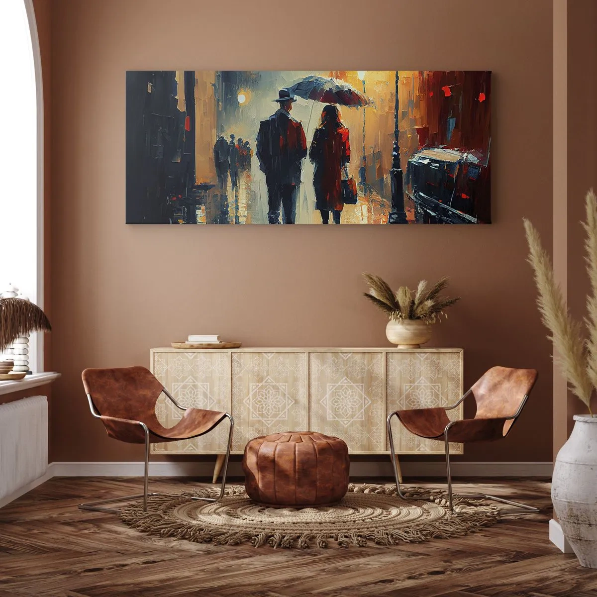 Cuadro sobre lienzo - Impresión de Imagen - Historia de amor urbana - 100x40 cm
