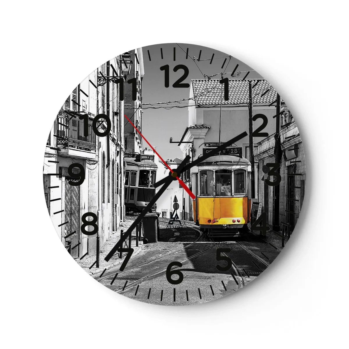 Reloj de pared - Reloj de vidrio - Espíritu de Lisboa - 30x30 cm